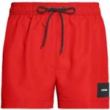 Calvin Klein Red Solid Regular Fit Drawstring Swim Shorts for Men XL