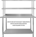 MonsterShop Monster Group BV Keukenwerktafel met dubbel bovenschap - rvs - 150cm - 350kg cap.