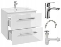 Deftrans Pinia - Wastafelblad - 50x50 cm - Witte Hoogglans - Hangend