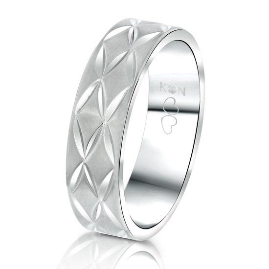 Lucardi Heren Vriendschapsring Bora Bora - Staal - Zilverkleurig - 6.5 mm - Maat 71