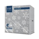 PAW Servetten Stoffen 40 x 40 cm, 50 stuks - Sneeuwvlokken Zilver