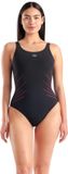Arena Dames Badpak Isa Squared Back C Cup Zwart Fairy Rose