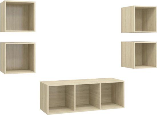 vidaXL 5-delige TV-meubelset Sonoma eikenhout