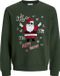 JACK&JONES - JJCHRISTMAS SWEAT CREW NECK XMAS - Heren - Groene Katoen/Polyester Trui