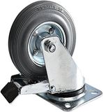 Ben Tools Benson Zwenkwieltje met rem - 4x - rubber - draagkracht 100 kg - 125 mm