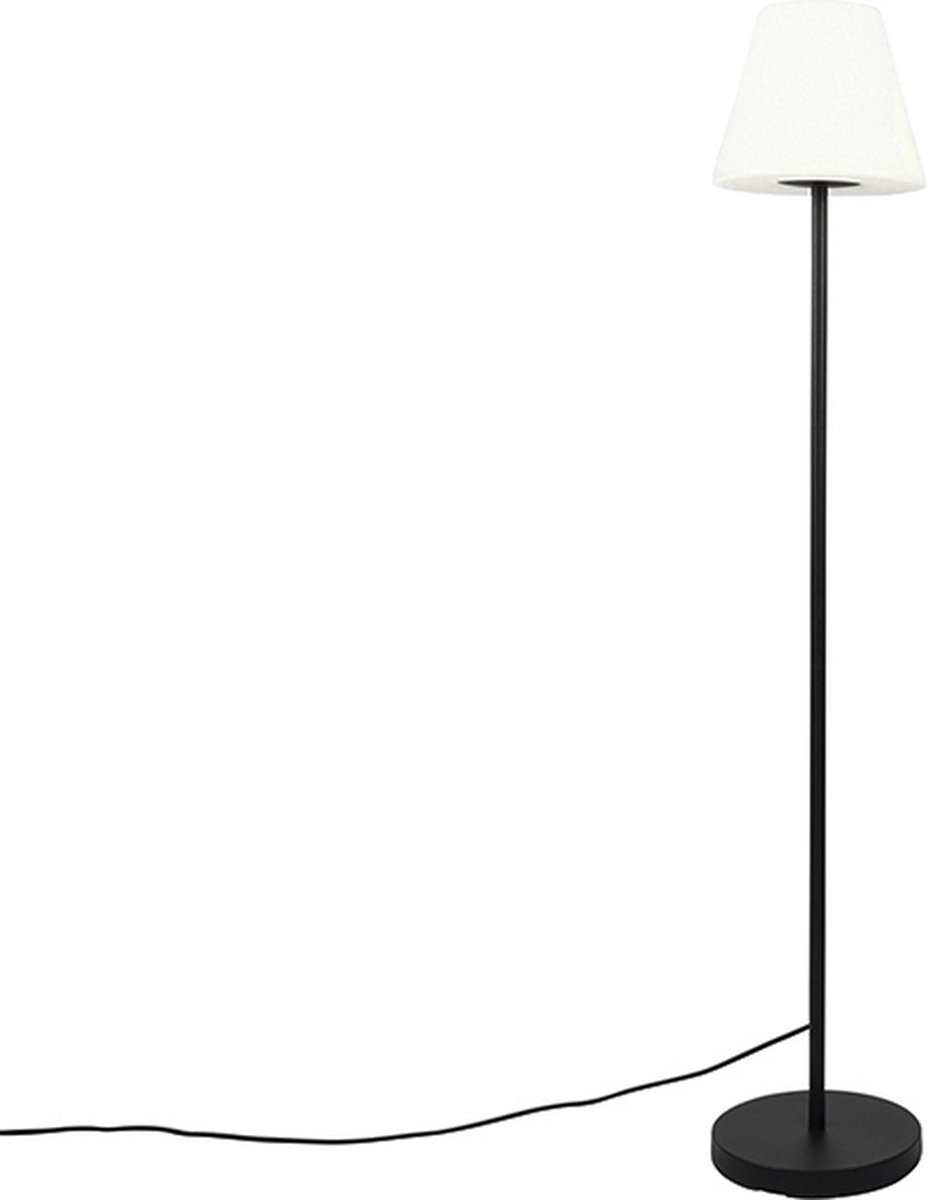 QAZQA virginia - Design Vloerlamp | Staande Lamp - 1 lichts - H 135 cm - Zwart - Buitenverlichting