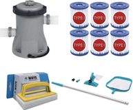 Intex - 2x Zwembad verwarming & Zandfilterpomp 5700 L/u & Filterzand 25 kg & WAYS Scrubborstel