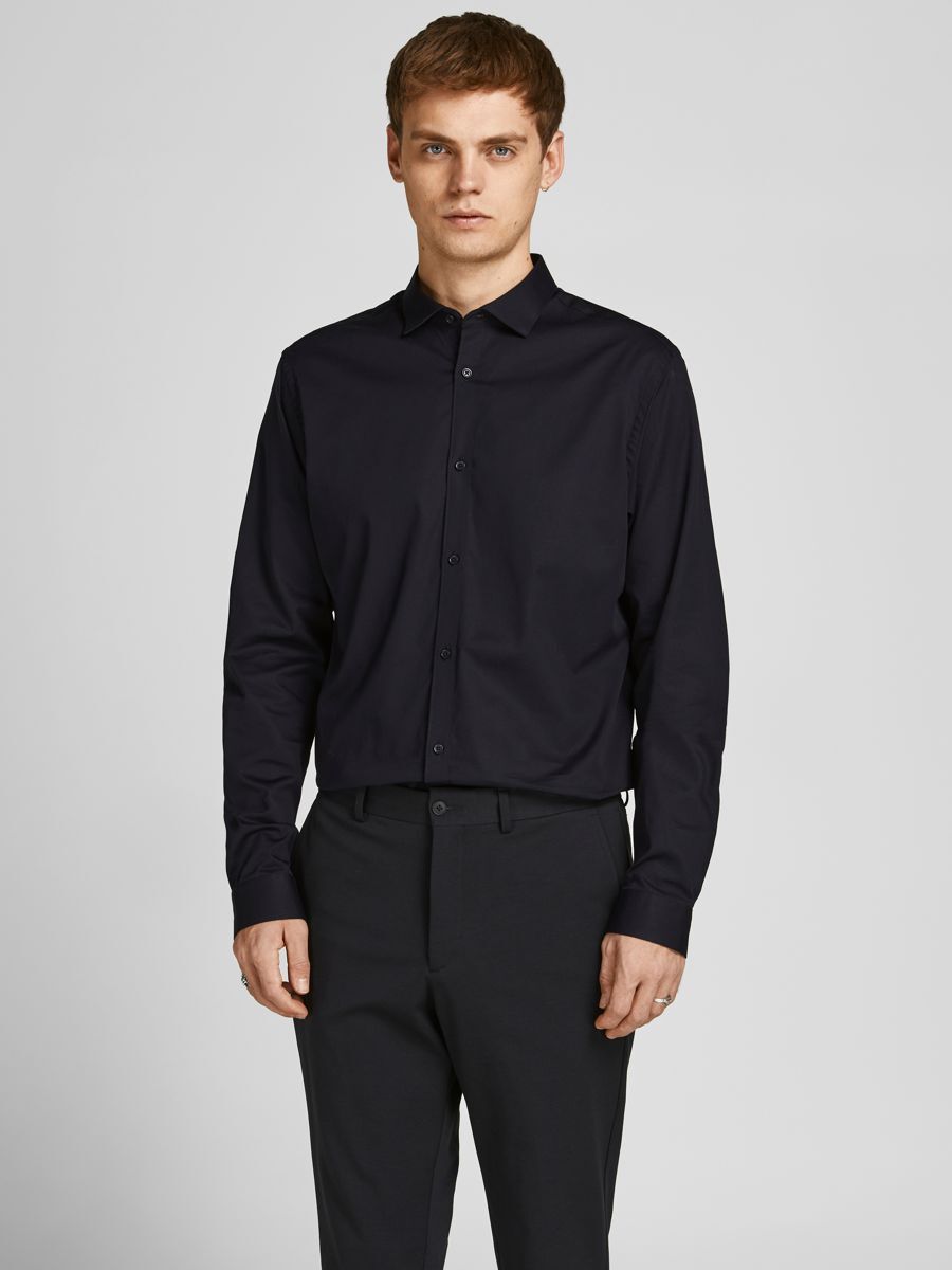 JACK & JONES JPRBLACARDIFF Shirt - Katoen - Maat M - Zwart