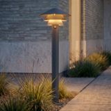 Lucande Montaro borne lumineuse LED, anthracite, 110 cm, capteur, aluminium, IP54