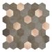 d-c-fix Tegelstickers Metalen en stenen zeshoeken (29 x 28,8 cm) | Geometrisch patroon grijze zelfklevende tegels voor keuken, badkamer en spatwand – Zelfklevend en waterdicht