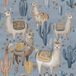 Me&miniMe Behang Kinderkamer Alpaca Dieren Cactus Blauw Bruin Grijs Babykamer Kinderbehang 0,53 x 10,05 M