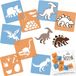 NAKLEO Pochoir de dessin pour Enfants, 8 Pièces, 15x15cm, Thème Dinosaure
