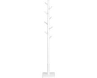 Songmics Vrijstaande Kapstok Wit Rubberhout 8 Haken H175 cm