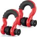 VEVOR 3/4" D-Ringbeugel, 2-Pack Gelegeerde Stalen Beugels 62832 Lbs (28,5 Ton) Breeksterkte Met 7/8" Schroefpen, Isolatoren en Ringen, Zware Off-Road Voertuigbergingsbeugel voor Jeep-Truck, Rood