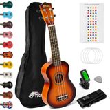 TIGER UKE7 Sopraan-ukelele beginnersset - Sunburst