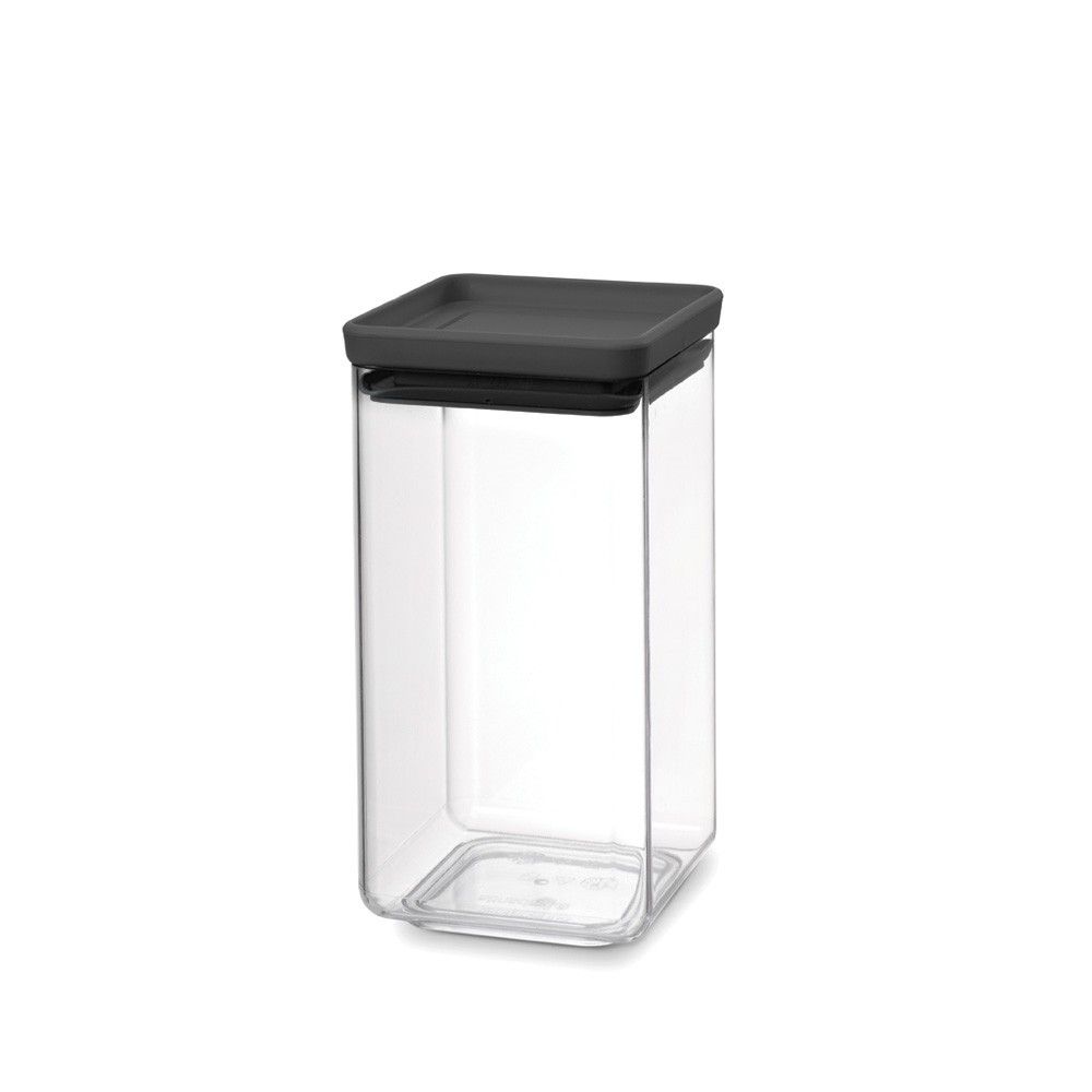 Brabantia Tasty+ Square Plastic Pot - Black/Transparent - 1.6L