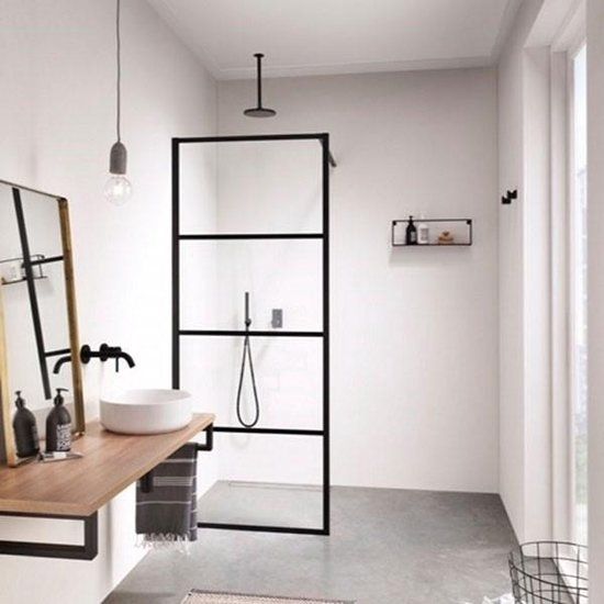 Sealskin Soho inloopdouche type A3 90x210cm zwart - helder glas