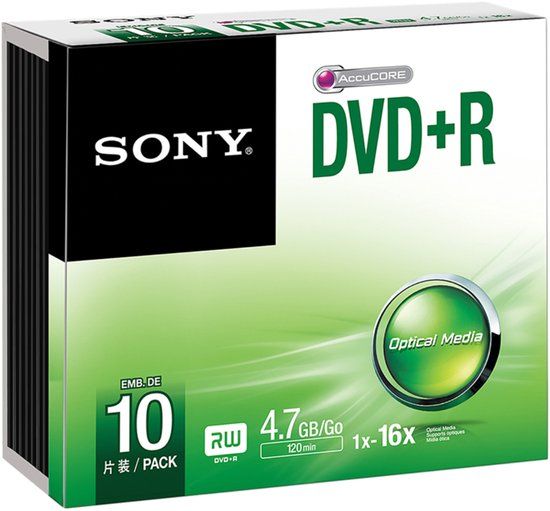 Sony 10DPR47SS - 10 x DVD+R - 4.7 GB (120 min.) 16x - slim jewel case