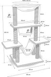 Corvance B.V. Poteau griffoir – Arbre à chat – Maison de chat – Maisonnette pour chat – Compact et peu encombrant – Peluche douce et sisal durable
