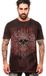 Outer Vision Viking Skull mannen T-shirt Heren T-shirt - donkerrood - M