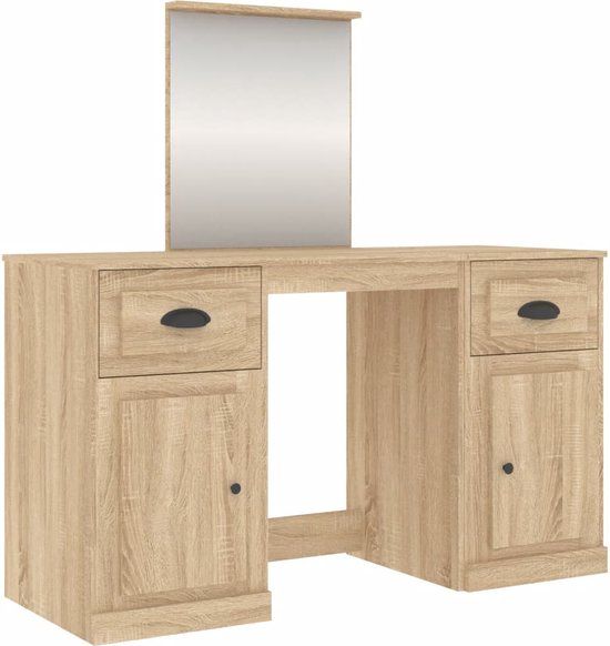 vidaXL Kaptafel met spiegel Sonoma eikenkleurig