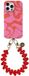 AVY Hoesje Met Telefoonkoord | Geschikt voor Apple iPhone 15 Pro | Compatibel met MagSafe | Hard Shell Back Cover | Stijlvol Bijpassend Koord 30CM | Rose Hearts | Roze