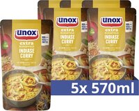 Unox Extra Rijkgevuld Soep In Zak - Indiase Curry - 5 x 570 ml