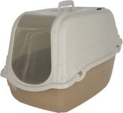 oCreon Kattenbak met deksel - 57 x 39 x 41 cm - klapklep en geurfilter - taupe en crème