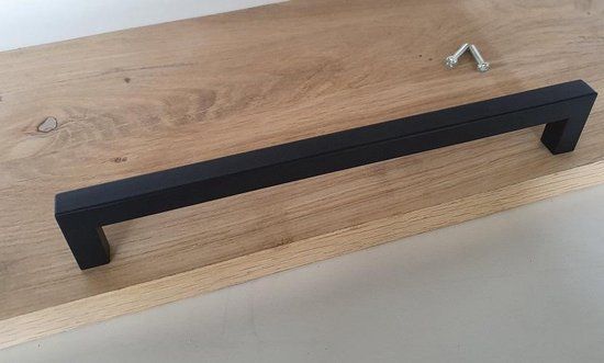 Zwarte Handgreep - 236mm - Vierkant - Voor Kast, Keukenkast, Lade of Deurtje