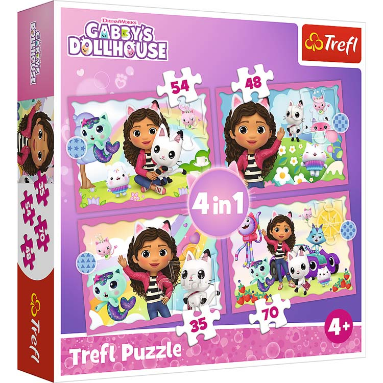 Trefl Trefl - Puzzles - "4in1" - Gabby's adventures / Universal Gabby's Dollhouse