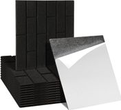 Merkloos 12 stuks Akoestische panelen Vierkante baksteen Zelfklevend Akoestisch Paneel Geluidsisolatie Vilt Wandpaneel Zwart