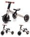Tricycle, draisienne et trottinette 3-en-1, selle réglable, gris