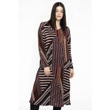 YOEK jurk met all over print donkerrood/zwart