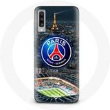 Maniacase Samsung Galaxy A70 Hoesje PSG Logo Stadion Nacht Eiffeltoren