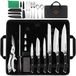 Ensemble de couteaux - Ensemble de couteaux de cuisine avec sac - 19 pièces - Acier inoxydable - Planche à découper pliable