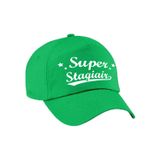 Bellatio Decoration Super stagiaire cadeau - petje baseballcap - groen - volwassenen - bedankt - stage plek