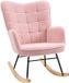 Homcom fauteuil à bascule avec accoudoirs et rembourrage en polaire - Fauteuil à bascule, fauteuil de relaxation - Rose