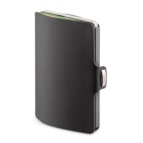 Audi 3152401300 Kaarthouder Portemonnee Portemonnee Etui Bankbiljettenklem, met ringenlogo, zwart, zwart, 8,8 x 6,5 x 1,6 cm, Klassiek