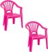 Trendoz Chaise pour enfants - 2x - rose - 50 cm - pour intérieur et extérieur - plastique