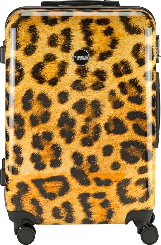 Princess Traveller Animal Print - Reiskoffer – Leopard - Medium - 66cm - Dubbele wielen