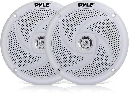 Pyle Marine Luidsprekers - 2-weg Waterdichte Speakers - Weerbestendige Buitenluidsprekers – Luidsprekers voor Boten - Audio Stereosysteem voor Buiten - 180 Watt - Set van 2 - Wit
