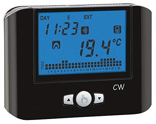 VEMER VE787200 CW Zwart Chronothermostaat WLAN Wandthermostaat met voeding 230V AC Kleur Zwart Afstandsbediening via APP