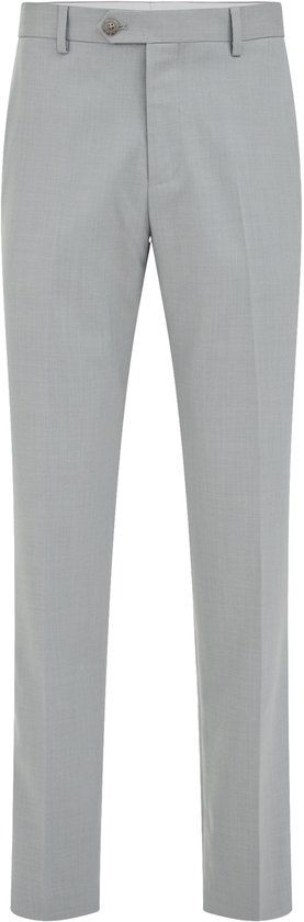 WE Fashion Heren slim fit gemêleerde pantalon Grijsgroen Maat 52