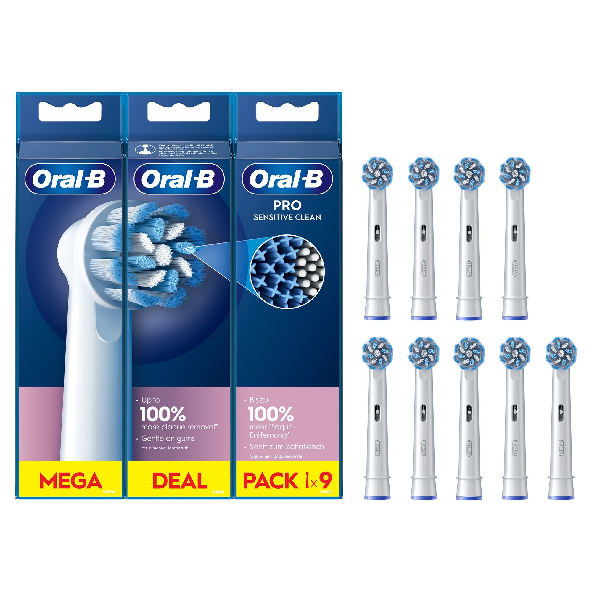 Oral-B Pro Sensitive Clean Opzetborstels - 9 stuks - Extra zacht - Wit