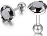 Mendes Lookinggoodtoday Heren oorbellen Black Royal King Crown Zilverkleurig
