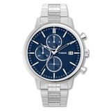 Timex Chicago Chronograph herenhorloge 45 mm – roestvrijstalen band en blauwe wijzerplaat TW2W67900