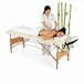 Mucola Massageliege 2 Zonen Kopfstütze Ergonomisch Weiß Rot Gelb Creme Mobile