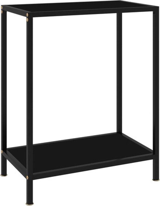 vidaXL Wandtafel 60x35x75 cm gehard glas zwart