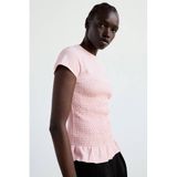 Mango Roze Peplum Smock Top