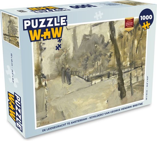 MuchoWow Puzzel De Leidsegracht te Amsterdam - Schilderij van George Hendrik Breitner - Legpuzzel - Puzzel 1000 stukjes volwassenen - Sinterklaas cadeautjes - Sinterklaas voor grote kinderen